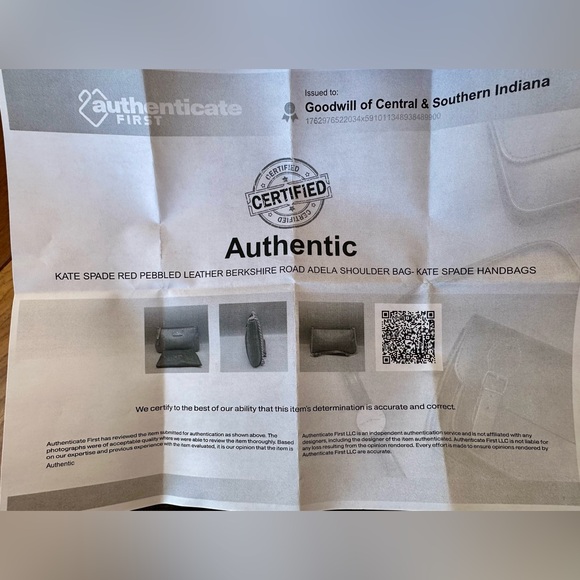 Kate Spade Berkshire Road Adela Leather Small Shoulder Bag in Poppy Red with COA - Picture 14 of 14